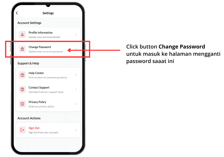 Change Password Button