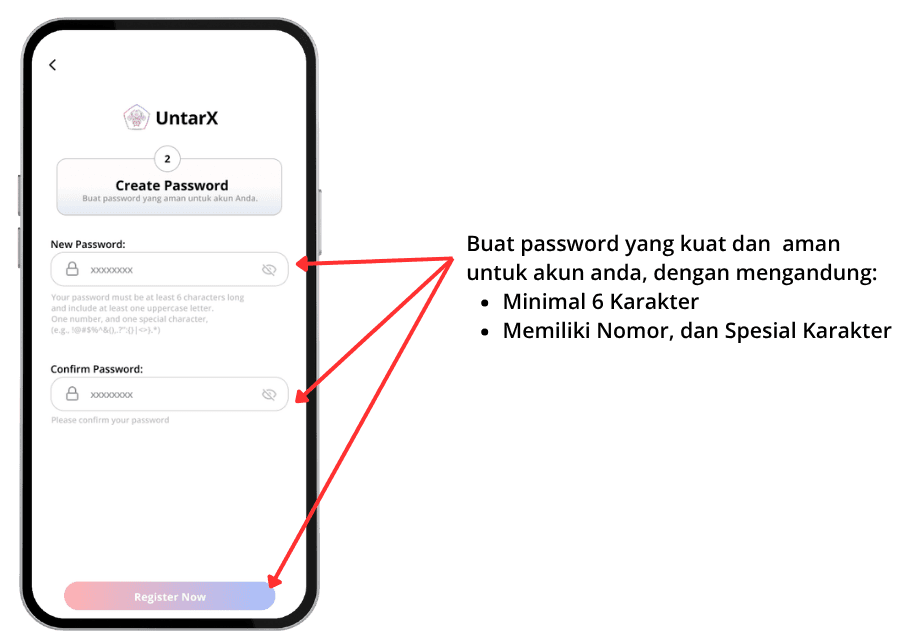 Buat Password di aplikasi UntarX