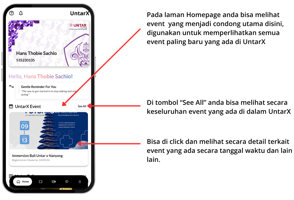 Browse Events on Homepage